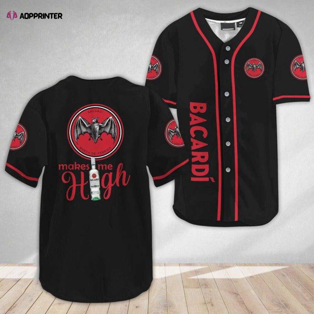 Get Elevated with Bacardi Rum: Basic Make Me High Baseball Jersey baseball jersey product view 1