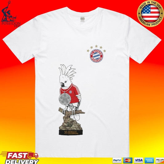 Bayern Munich Bundesliga Title Celebration Deutscher Meister Parrot Graphic Fan T-shirt Unisex T-shirt, Sweatshirt, Hoodie, Long Sleeve Tee - T-Shirt, Sweatshirt, Hoodie