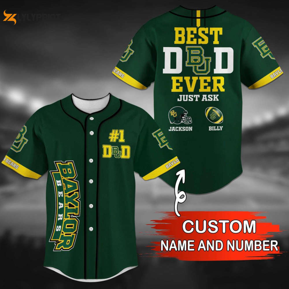 Baylor Bears Personalized Baseball Jersey Gift For Men Women - lylyprint.com baseball jersey product view 1