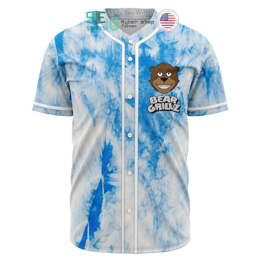 BEST Bear Grillz white blue Baseball Jersey baseball jersey product view 1