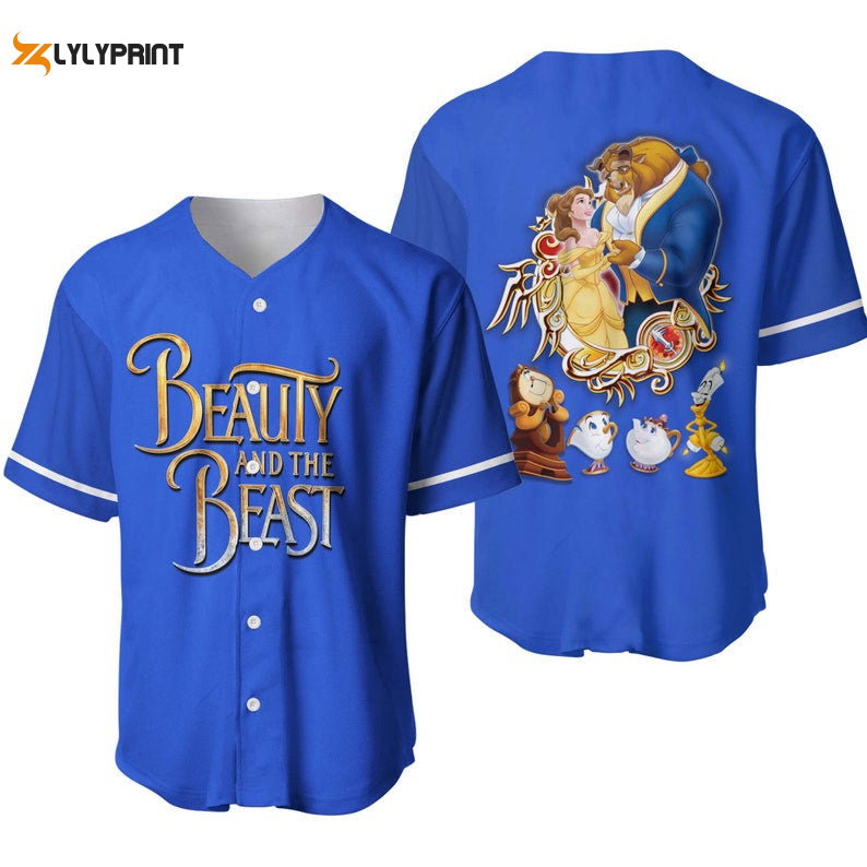 Beauty And The Beast All Over Print Baseball Jersey - lylyprint.com baseball jersey product view 1