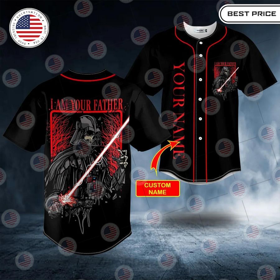 BEST I Am Your Father Darth Vader Custom Baseball Jersey baseball jersey product view 1