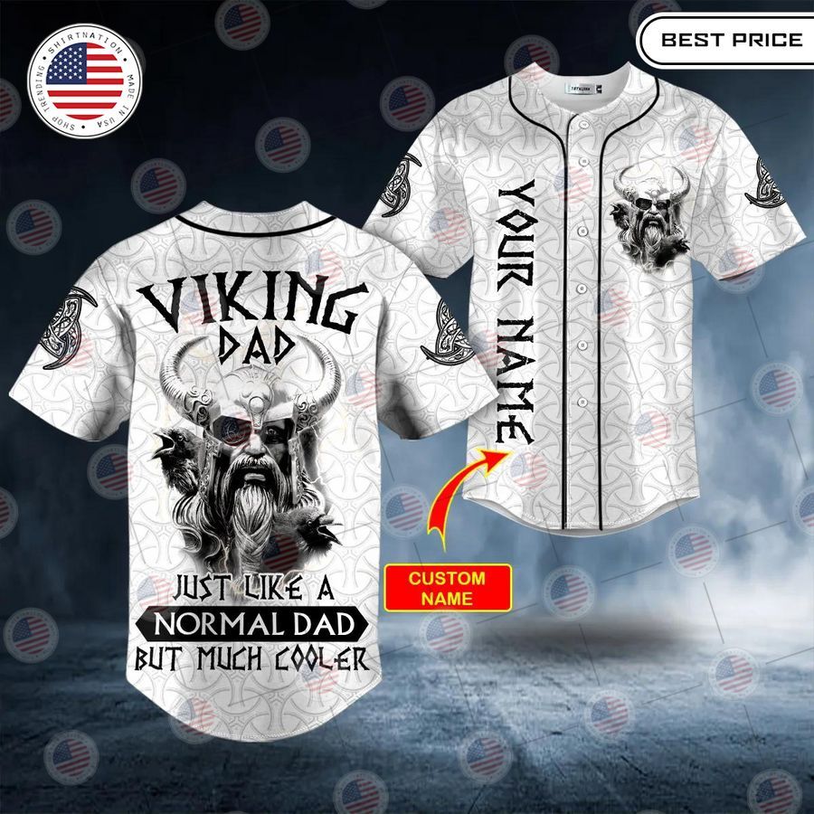 BEST Viking Dad Just Like A Normal Dad But Much Cooler Custom Baseball Jersey baseball jersey product view 1