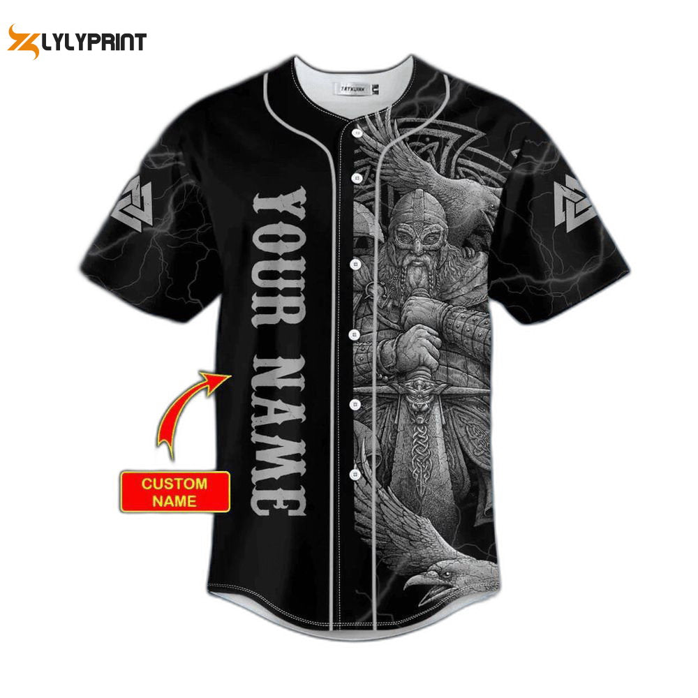 Bew Are The Old Man Black White Viking On Behance Warriors Raven Custom Baseball Jersey For Men Women - lylyprint.com baseball jersey product view 1