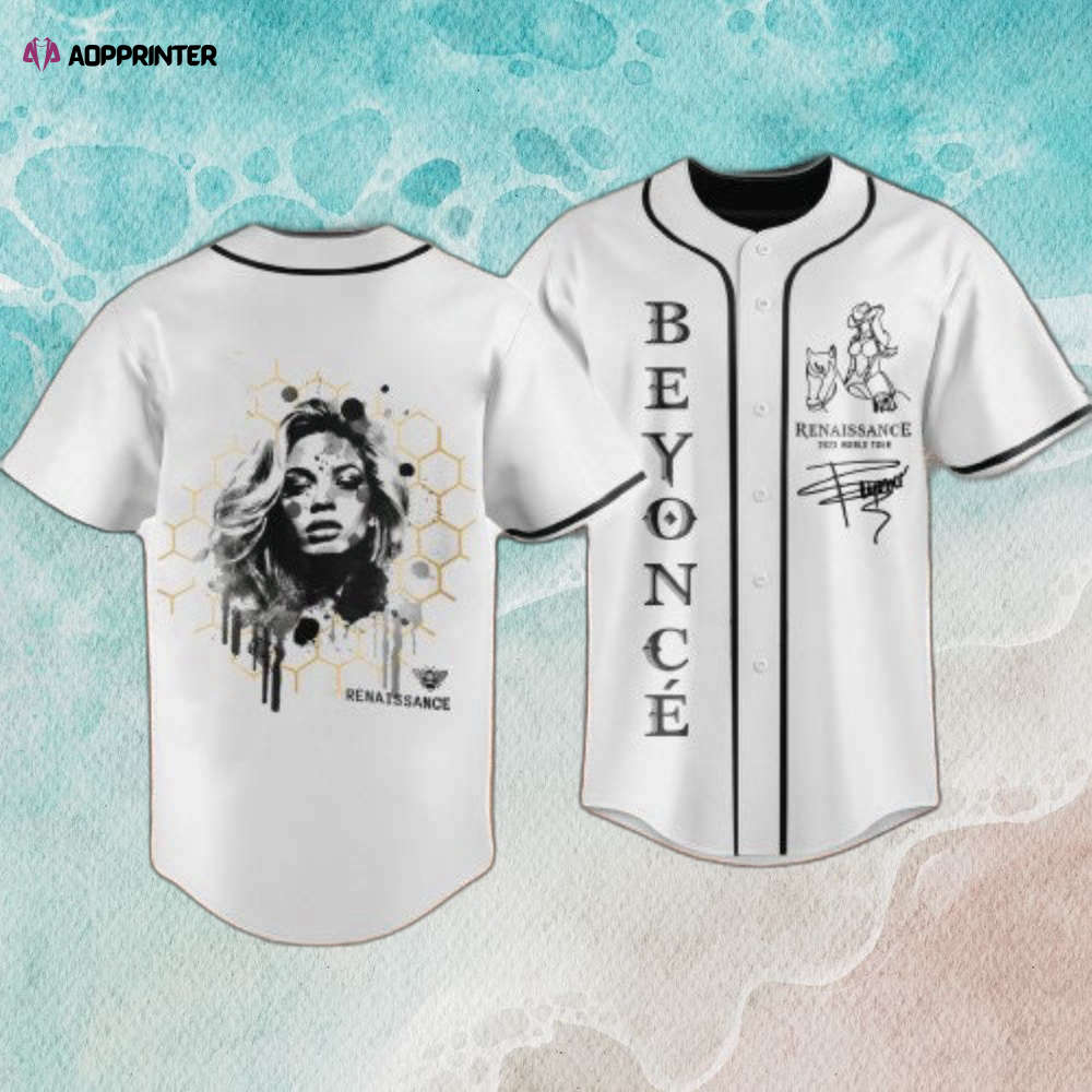 Beyonce Bee Renaissance Tour 2023 Baseball Jersey: Trendy Renaissance Shirt - Aopprinter baseball jersey product view 1