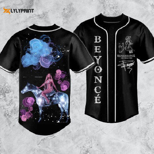 Beyonce Purple smok Baseball Jersey, Beyonce Renaissance Jersey - lylyprint.com baseball jersey product view 1