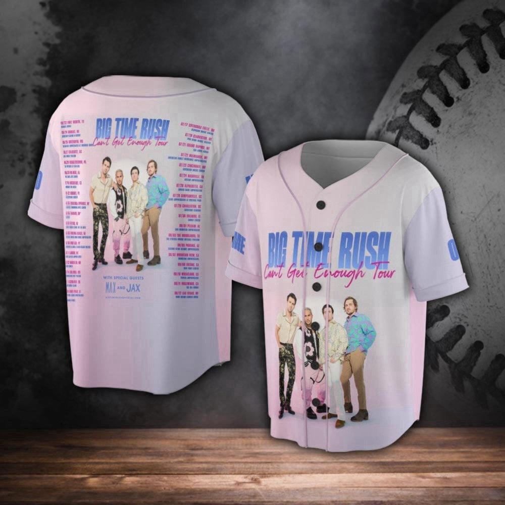 Big Rush Time Baseball Jersey: BTR Tour 2023 Shirt & Fan Gift - Aopprinter baseball jersey product view 1