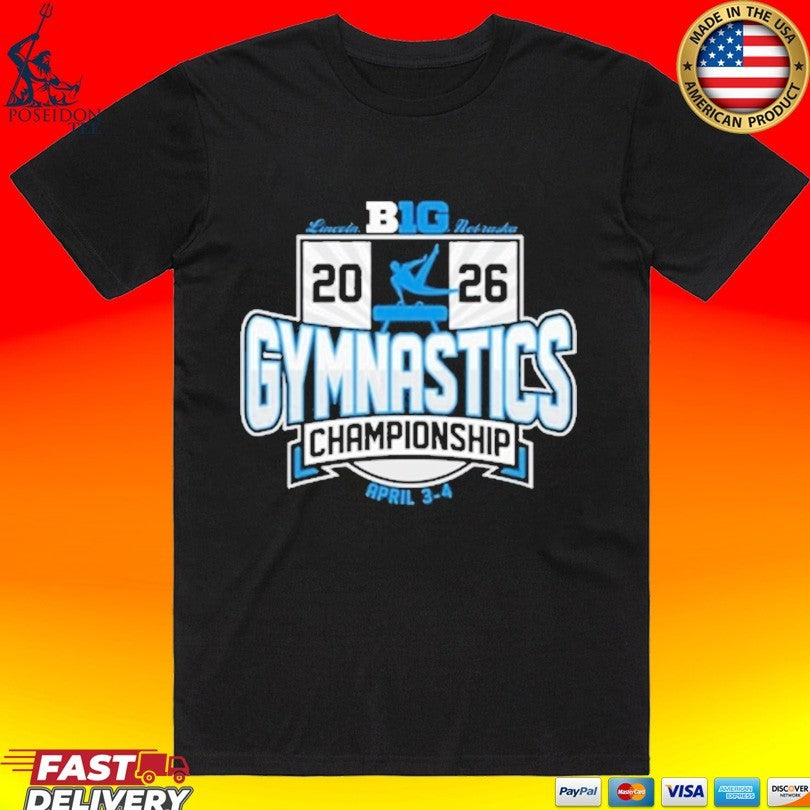 Big Ten Black 2026 Big Ten Mens Gymnastics Championships T-shirt Unisex T-shirt, Sweatshirt, Hoodie, Long Sleeve Tee - T-Shirt, Sweatshirt, Hoodie