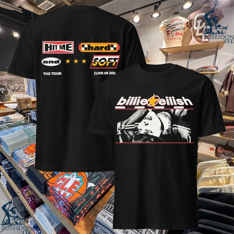 Billie Eilish Billie Upside Down Live In 3d T-shirt Unisex T-shirt, Sweatshirt, Hoodie, Long Sleeve Tee - T-Shirt, Sweatshirt, Hoodie