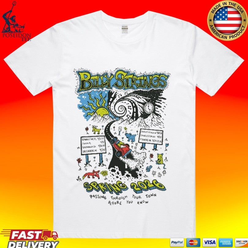 Billy Strings Spring 2026 Highway Hypnosis With Dates T-shirt Unisex T-shirt, Sweatshirt, Hoodie, Long Sleeve Tee - T-Shirt, Sweatshirt, Hoodie