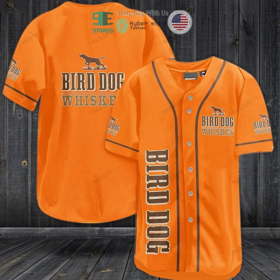 BEST Bird Dog Whiskey logo orange Baseball Jersey baseball jersey product view 1