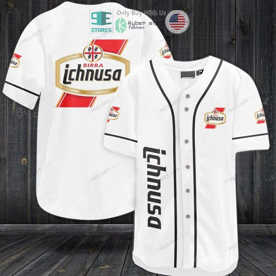 BEST Birra Ichnusa logo white Baseball Jersey baseball jersey product view 1