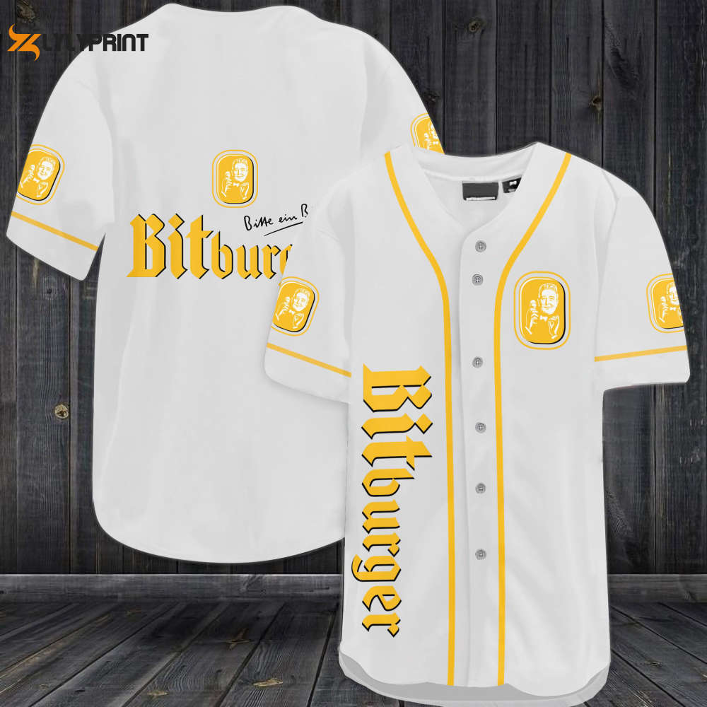 Bitburger Beer Baseball Jersey - lylyprint.com baseball jersey product view 1