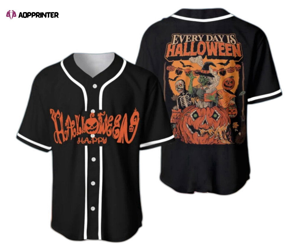 Black Happy Halloween Baseball Jersey Shirt, Perfect Holiday Gift For Adult, Youth, Kids - Aopprinter baseball jersey product view 1