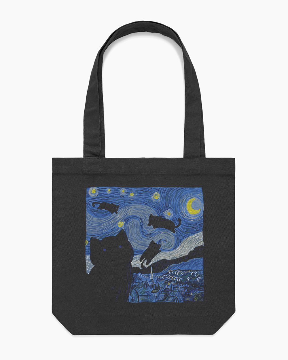 The Starry Cat Night Tote Bag Unisex T-shirt, Sweatshirt, Hoodie, Long Sleeve Tee - T-Shirt, Sweatshirt, Hoodie
