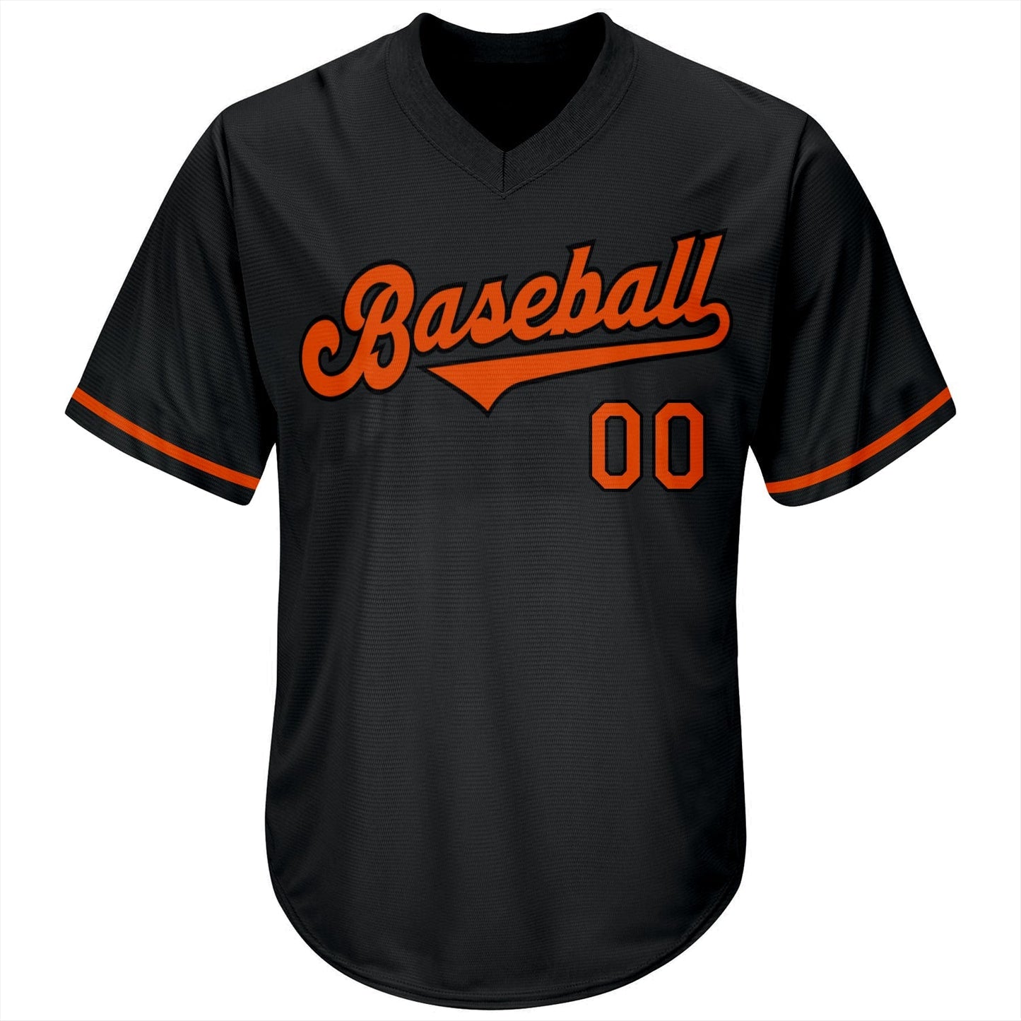 Custom Black Orange-Black Authentic Throwback Rib-Knit Baseball Jersey Shirt baseball jersey product view 2