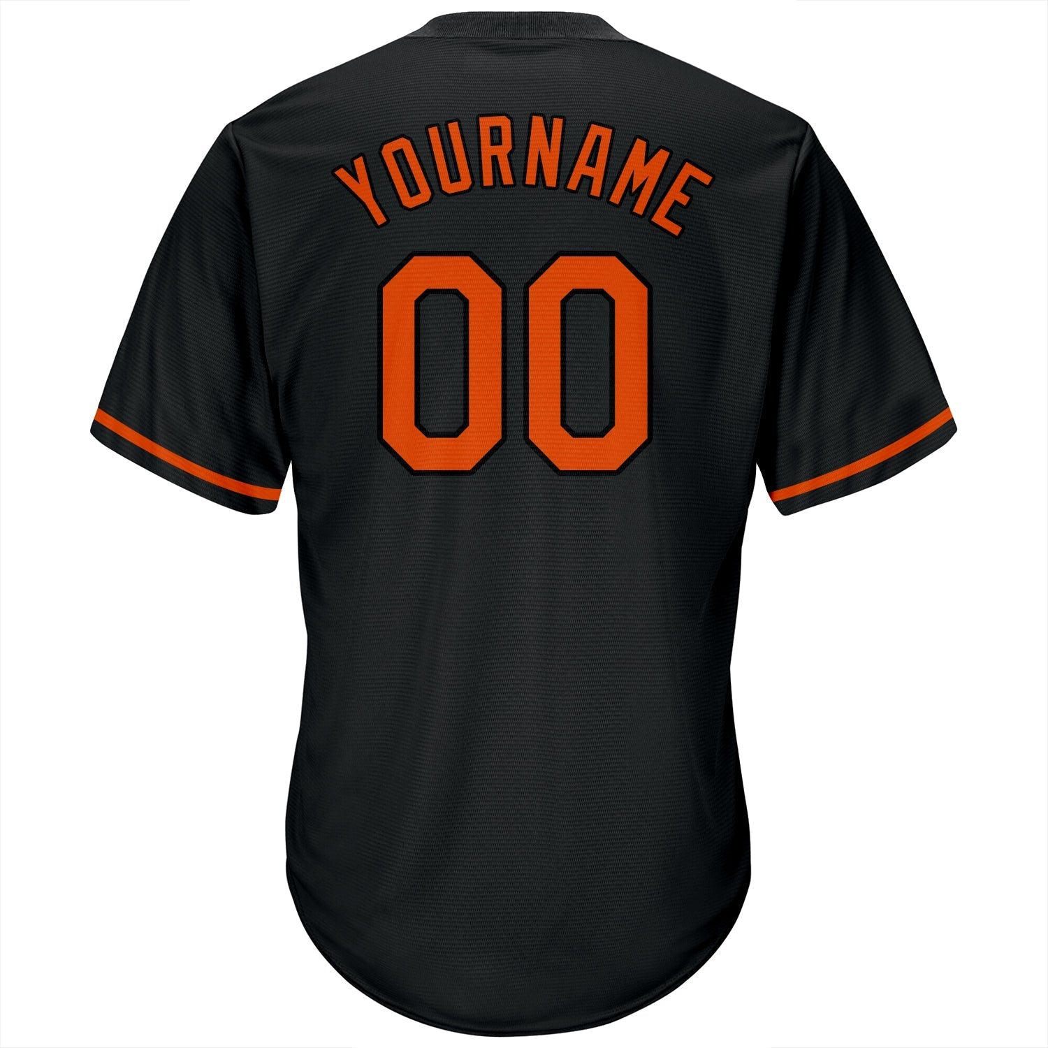 Custom Black Orange-Black Authentic Throwback Rib-Knit Baseball Jersey Shirt baseball jersey product view 3