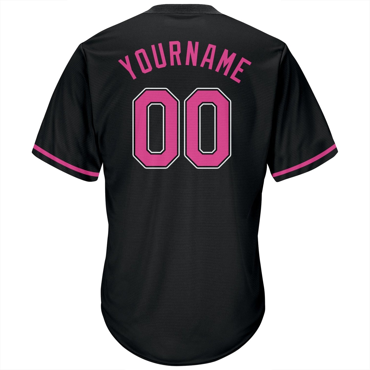 Custom Black Pink-White Authentic Throwback Rib-Knit Baseball Jersey Shirt baseball jersey product view 3