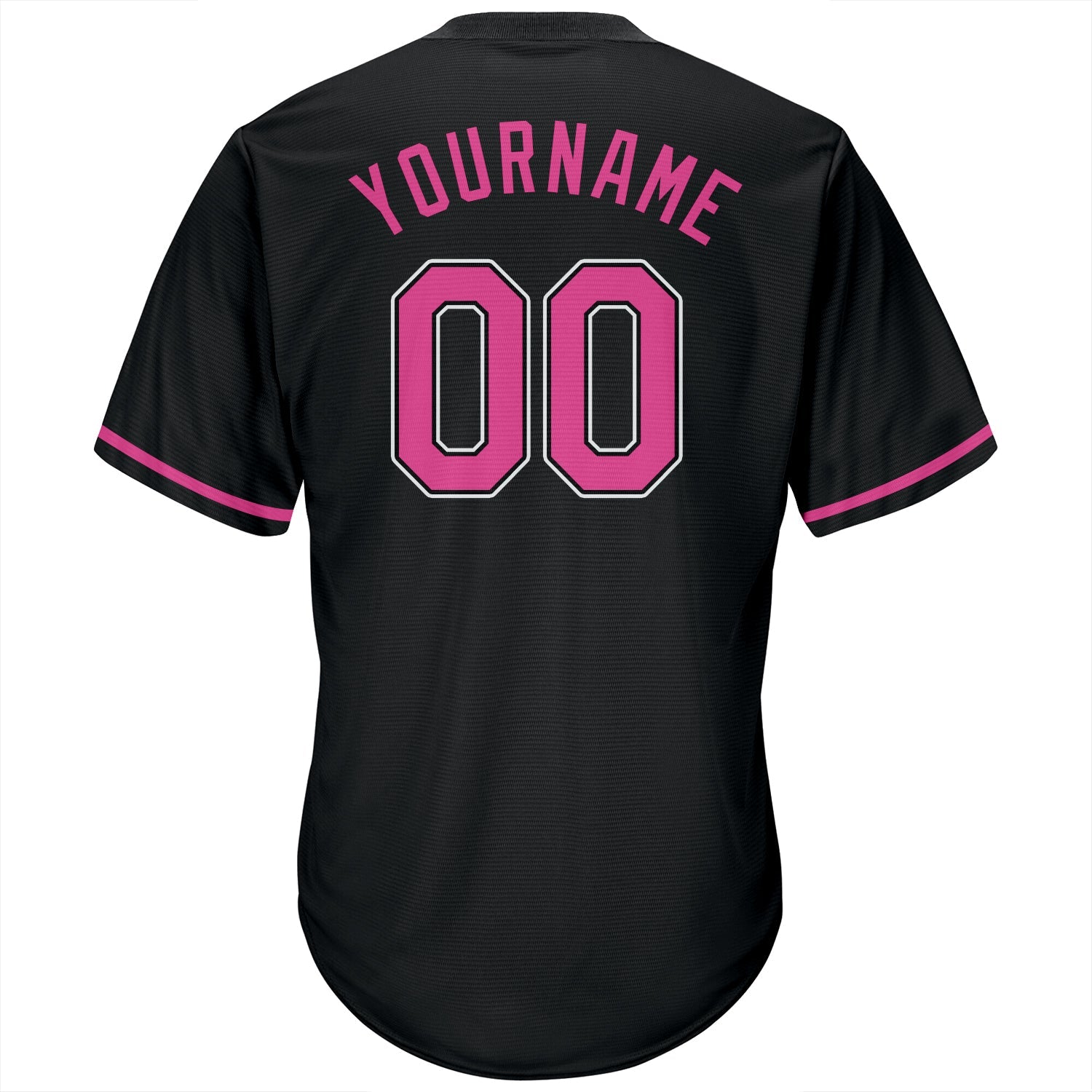 Custom Black Pink-White Authentic Throwback Rib-Knit Baseball Jersey Shirt baseball jersey product view 3