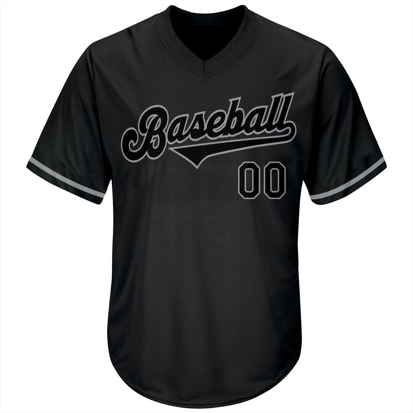 Custom Black Black-Gray Authentic Throwback Rib-Knit Baseball Jersey Shirt baseball jersey product view 2