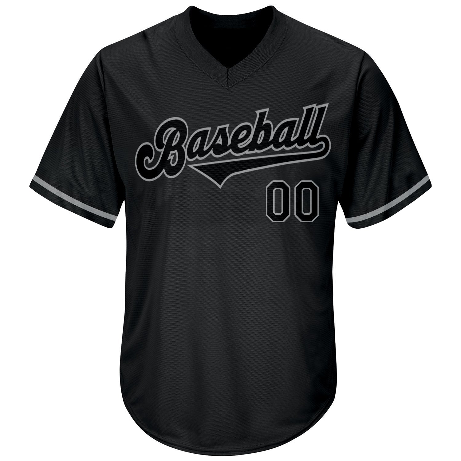 Custom Black Black-Gray Authentic Throwback Rib-Knit Baseball Jersey Shirt baseball jersey product view 2