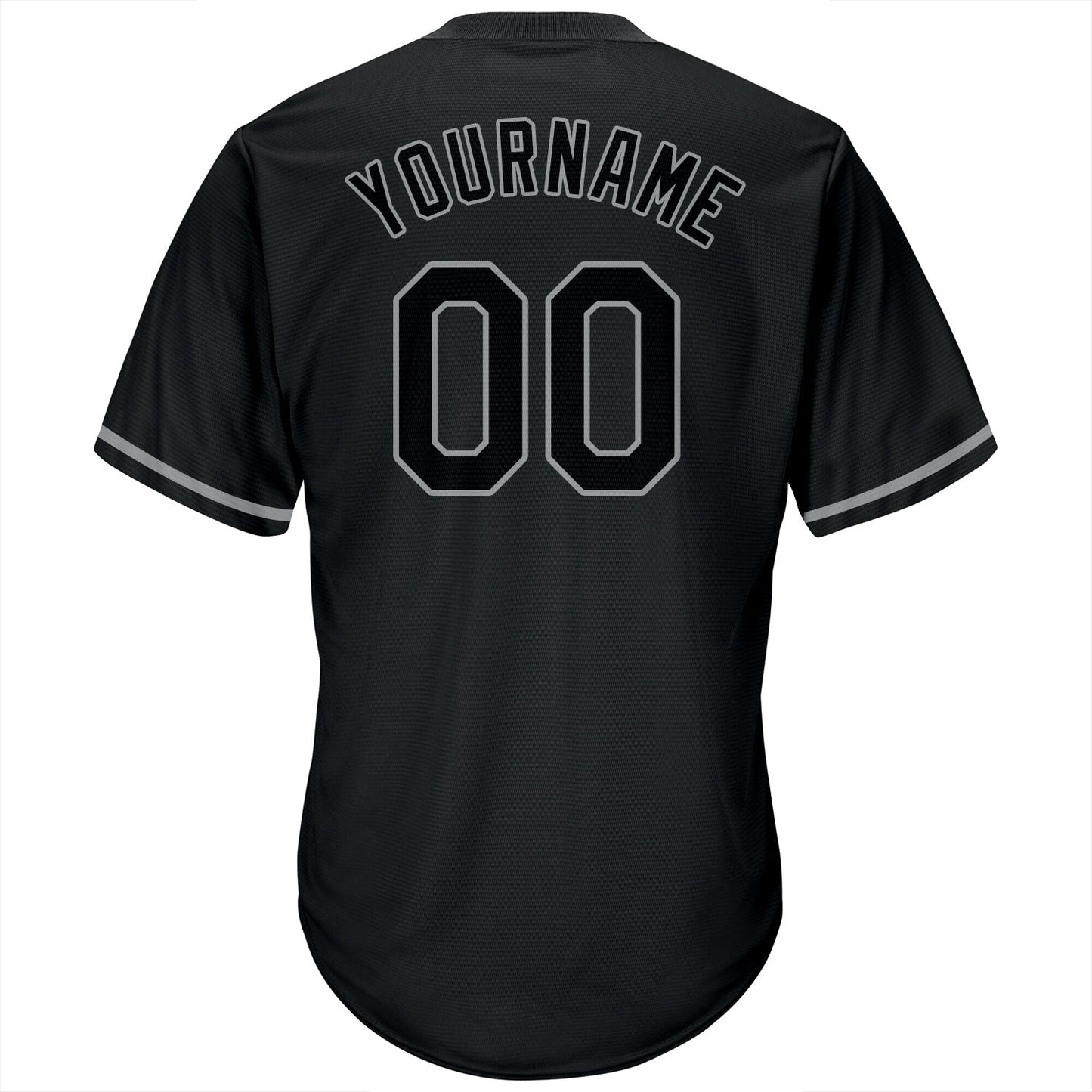 Custom Black Black-Gray Authentic Throwback Rib-Knit Baseball Jersey Shirt baseball jersey product view 3