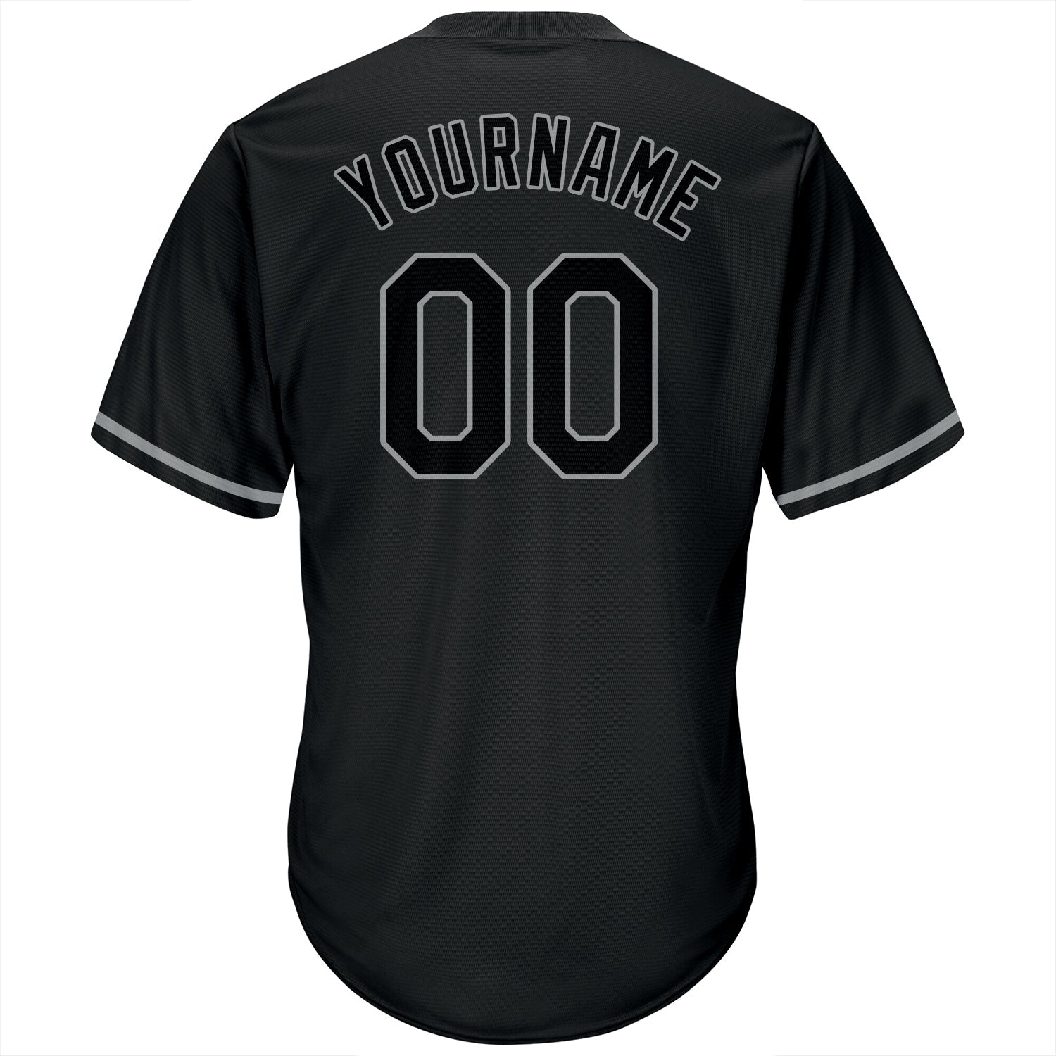 Custom Black Black-Gray Authentic Throwback Rib-Knit Baseball Jersey Shirt baseball jersey product view 3