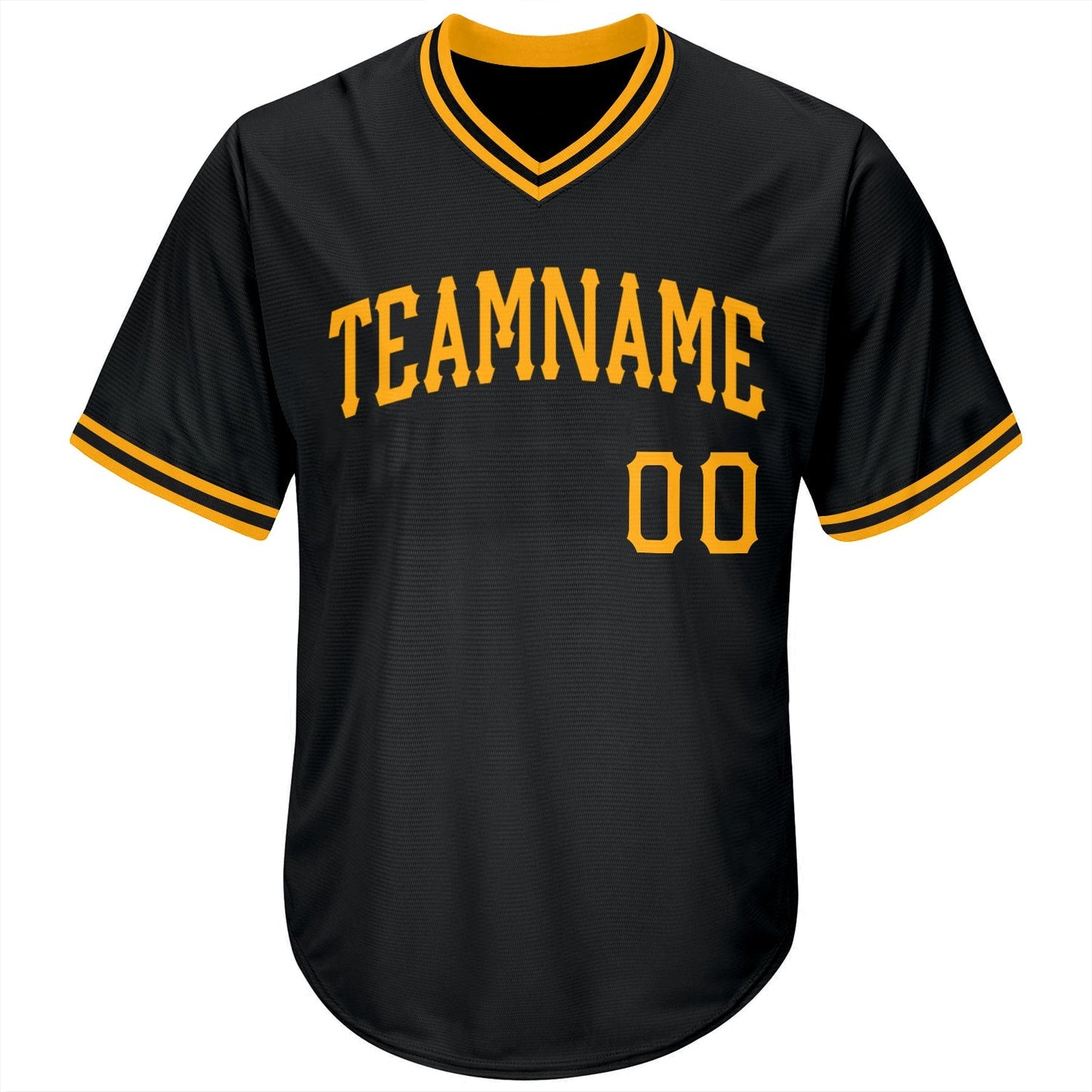 Custom Black Gold Authentic Throwback Rib-Knit Baseball Jersey Shirt baseball jersey product view 2
