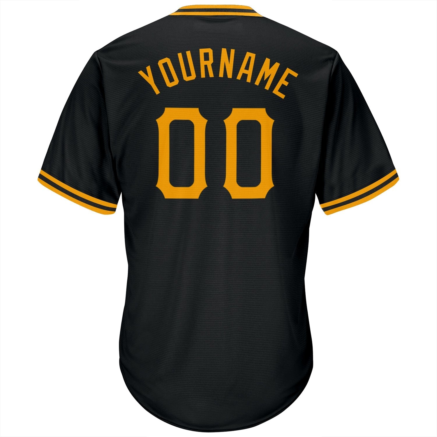 Custom Black Gold Authentic Throwback Rib-Knit Baseball Jersey Shirt baseball jersey product view 3