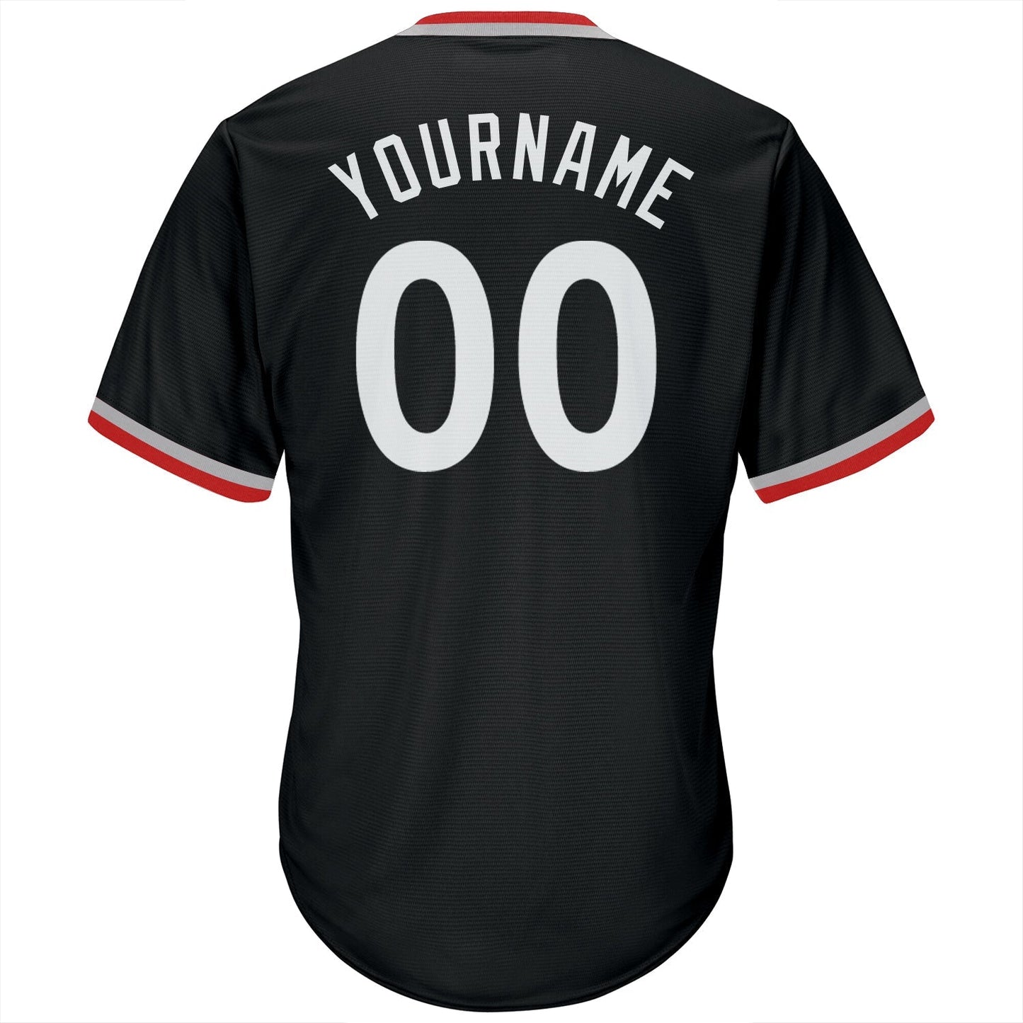 Custom Black White-Gray Authentic Throwback Rib-Knit Baseball Jersey Shirt baseball jersey product view 3