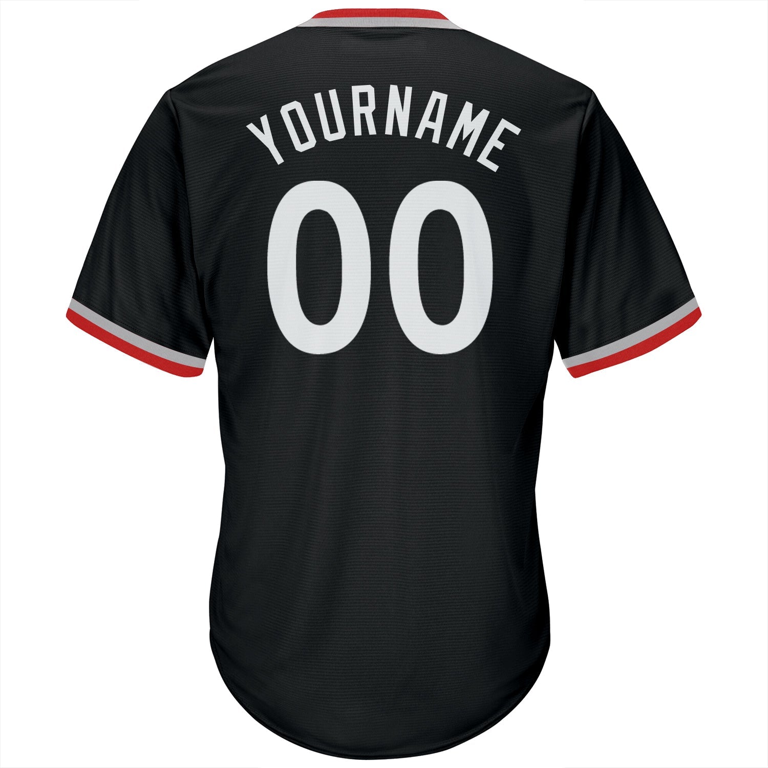 Custom Black White-Gray Authentic Throwback Rib-Knit Baseball Jersey Shirt baseball jersey product view 3