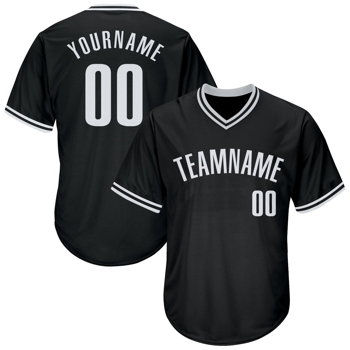 Custom Black White Authentic Throwback Rib-Knit Baseball Jersey Shirt baseball jersey product view 1