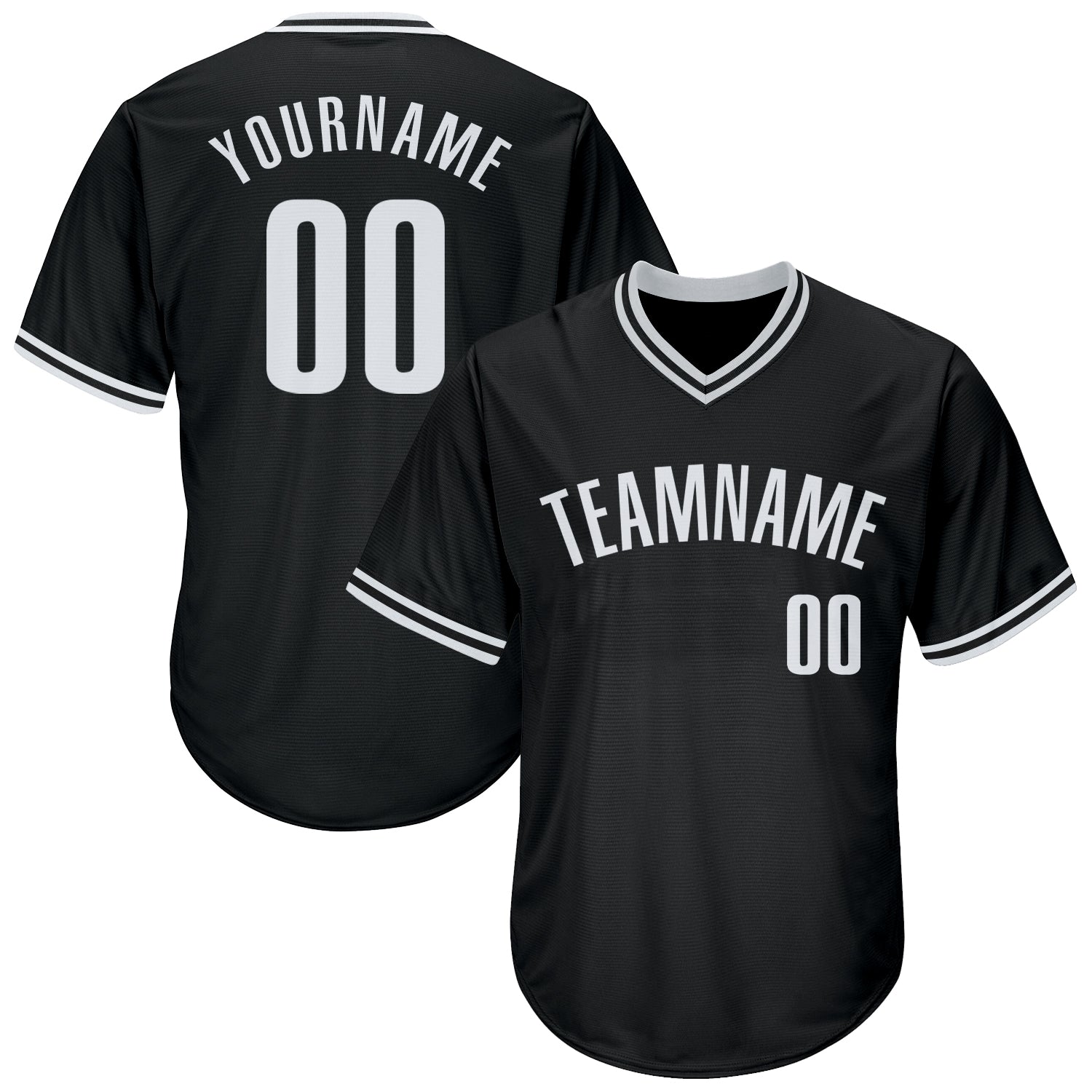 Custom Black White Authentic Throwback Rib-Knit Baseball Jersey Shirt baseball jersey product view 1
