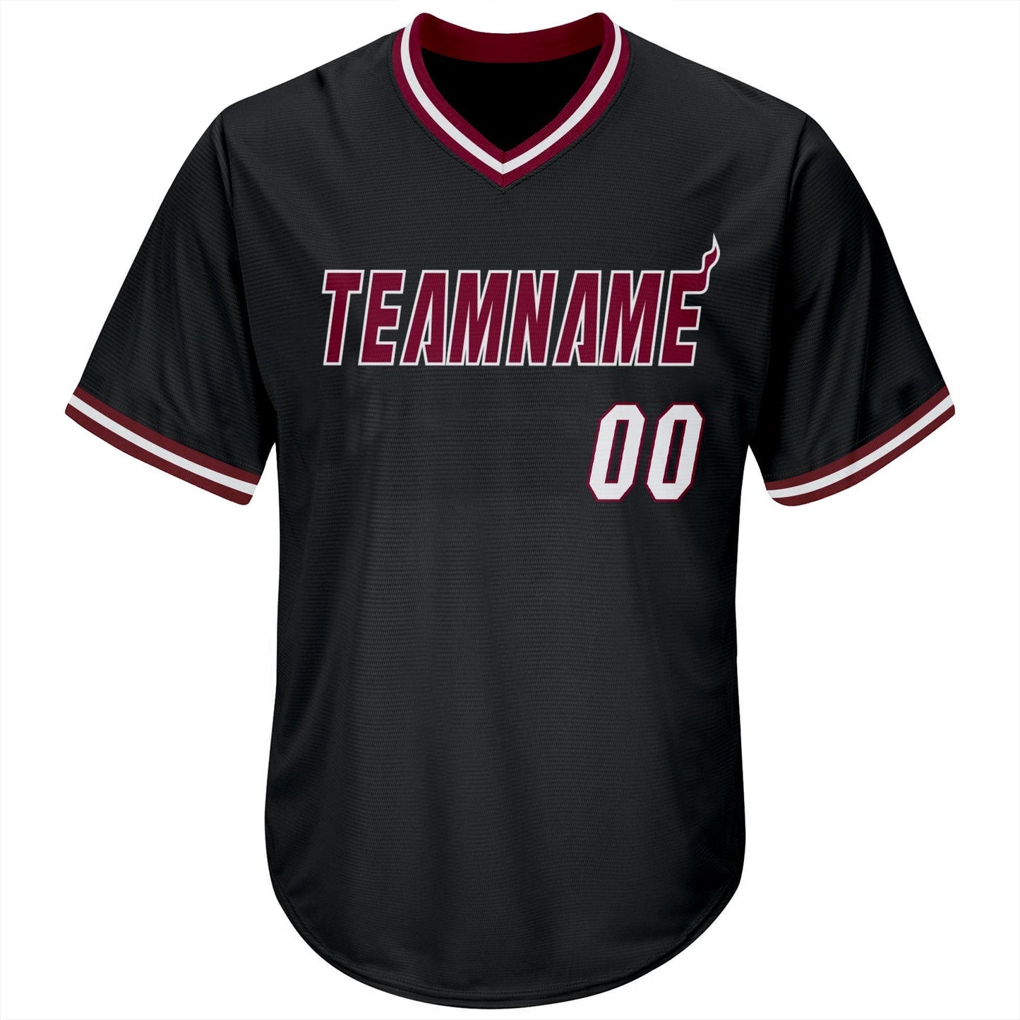 Custom Black White-Maroon Authentic Throwback Rib-Knit Baseball Jersey Shirt baseball jersey product view 2