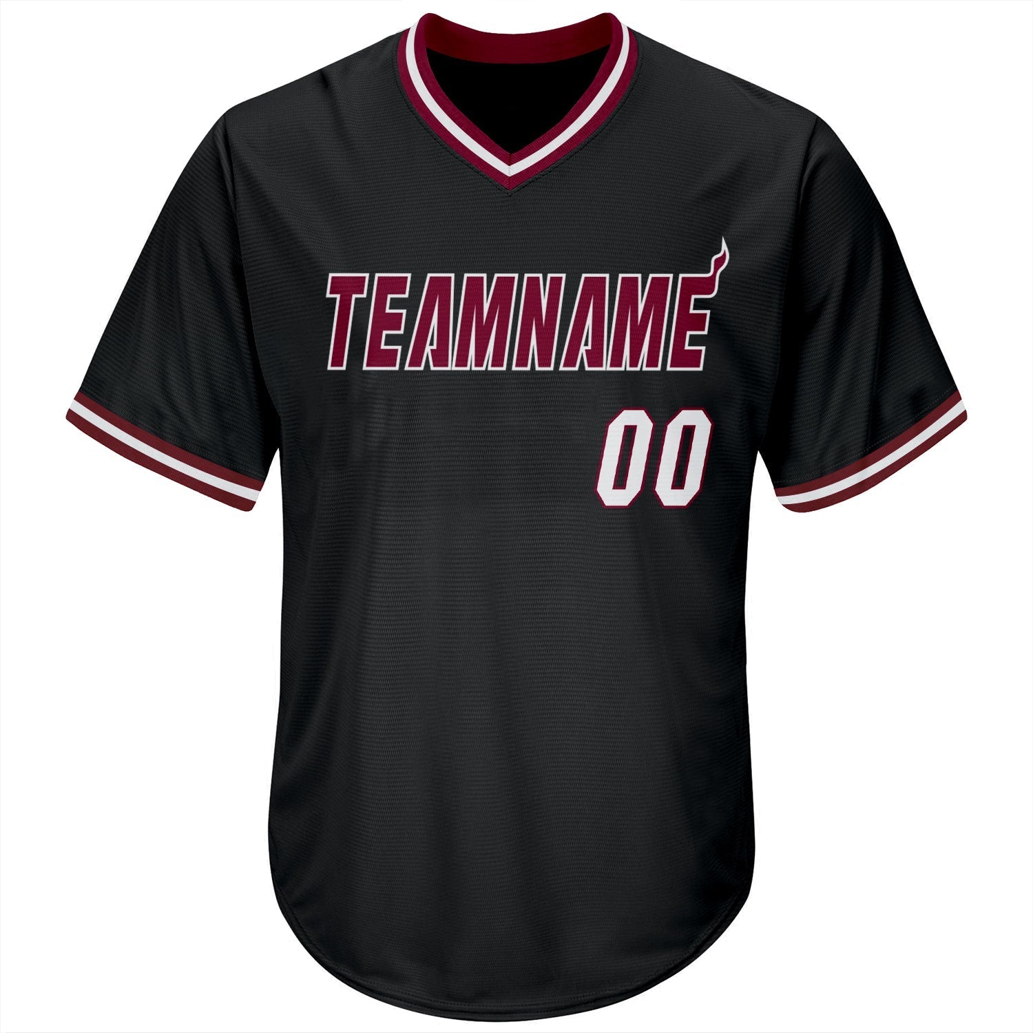 Custom Black White-Maroon Authentic Throwback Rib-Knit Baseball Jersey Shirt baseball jersey product view 2