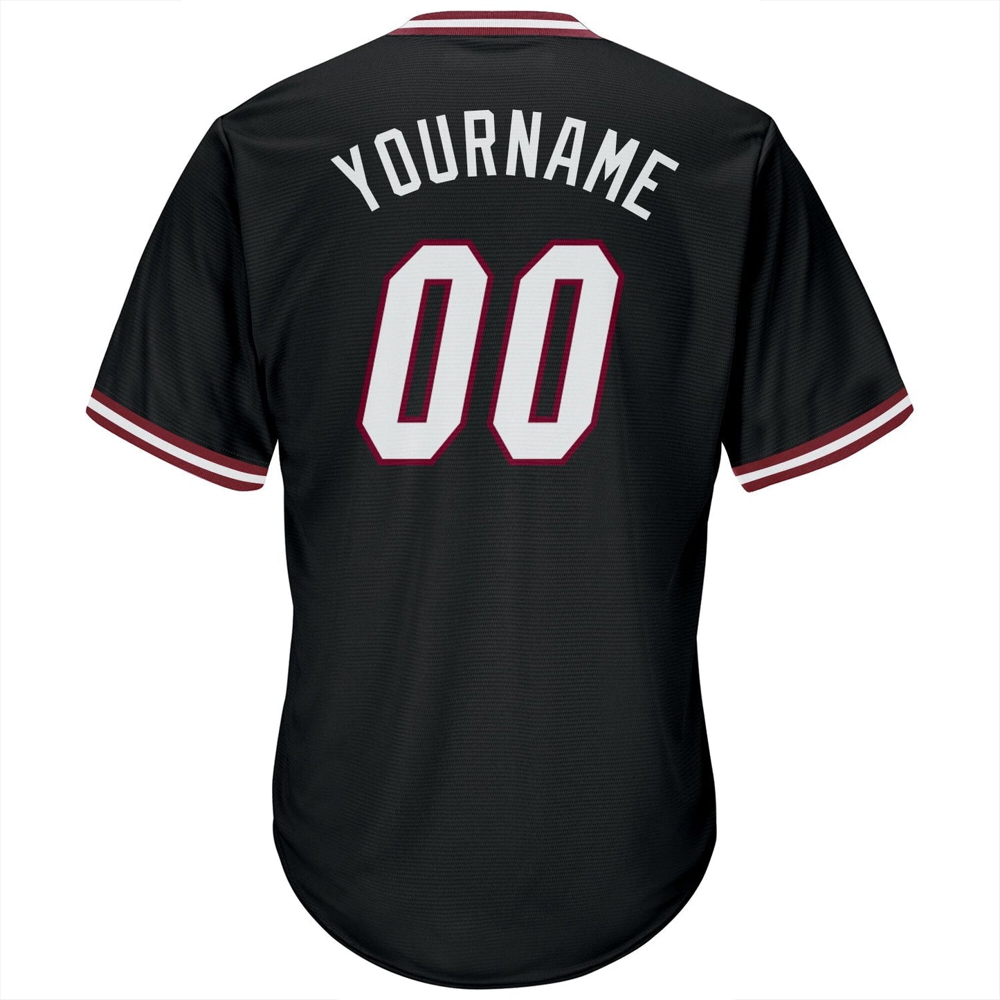 Custom Black White-Maroon Authentic Throwback Rib-Knit Baseball Jersey Shirt baseball jersey product view 3