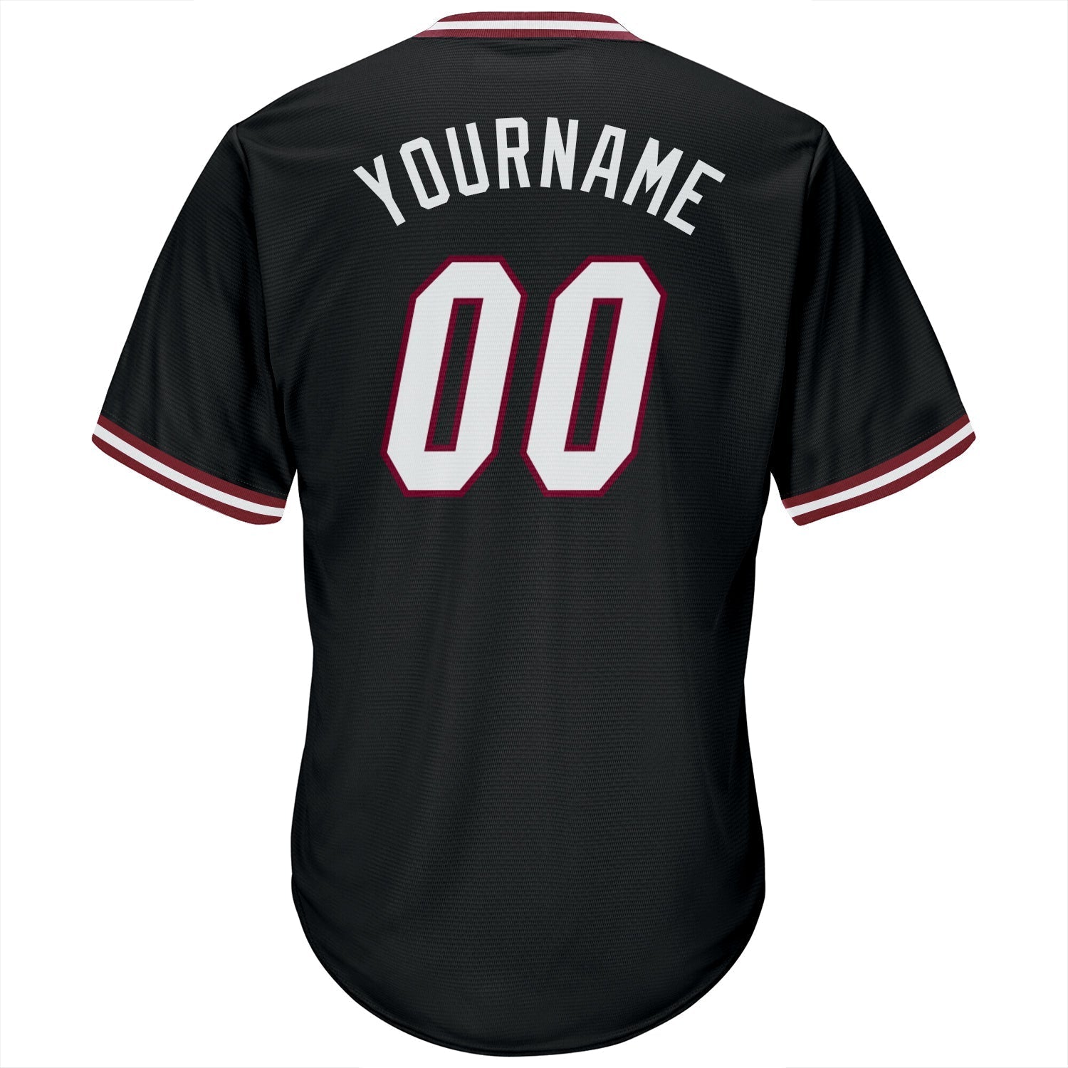 Custom Black White-Maroon Authentic Throwback Rib-Knit Baseball Jersey Shirt baseball jersey product view 3