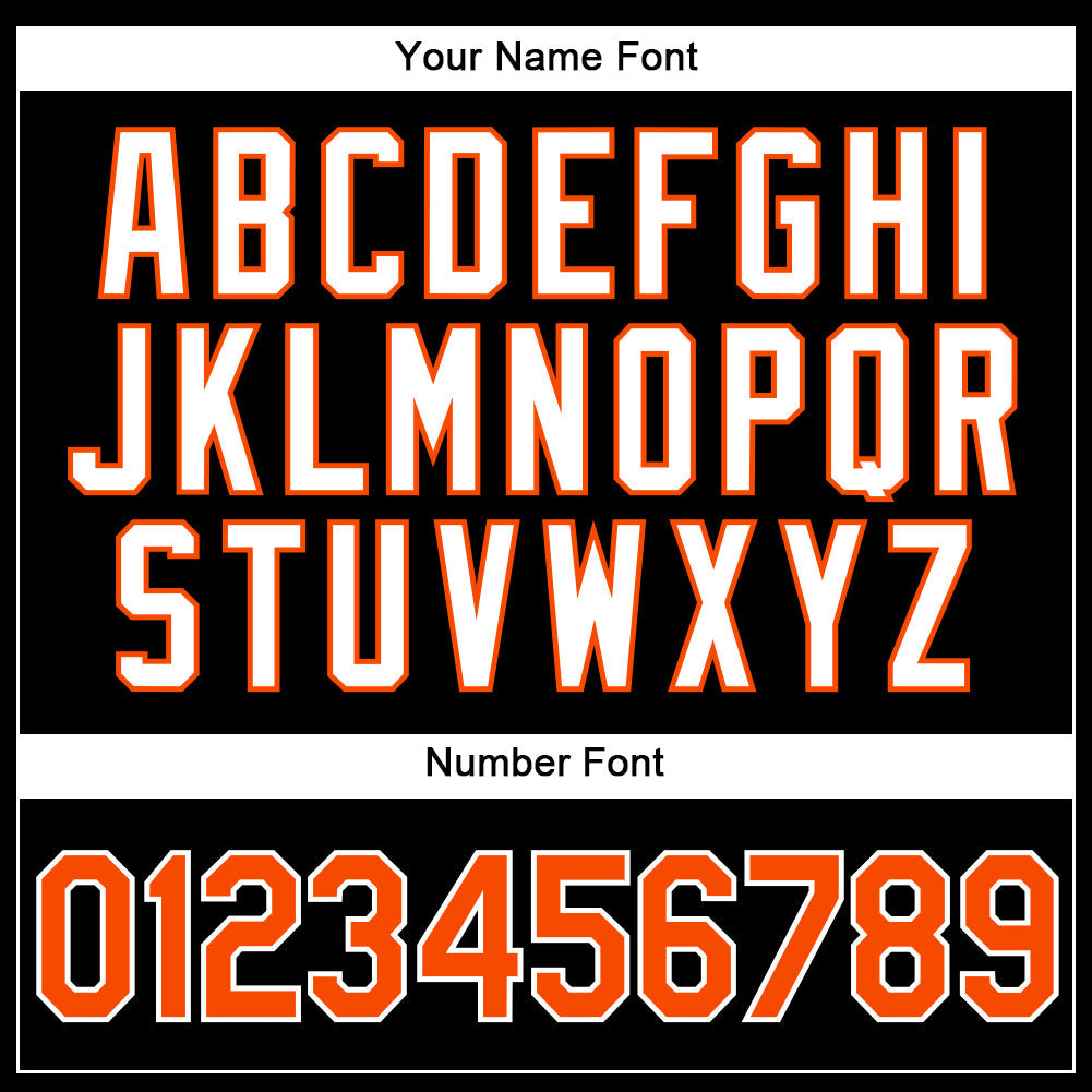 Custom Black White Pinstripe Orange-White Authentic Baseball Jersey baseball jersey product view 5