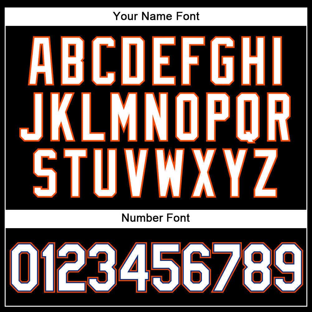 Custom Black White Pinstripe White-Orange Authentic Baseball Jersey baseball jersey product view 5
