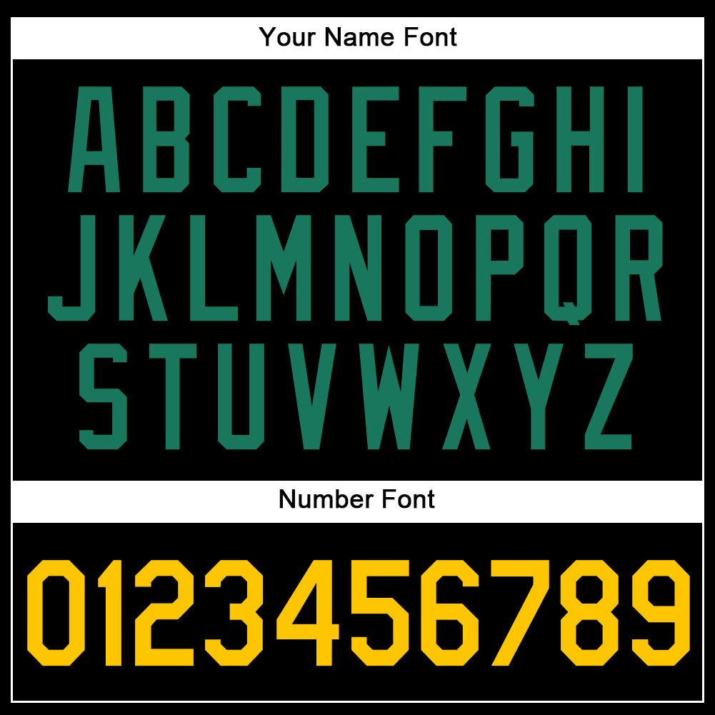 Custom Black Gold-Kelly Green Authentic Baseball Jersey baseball jersey product view 5