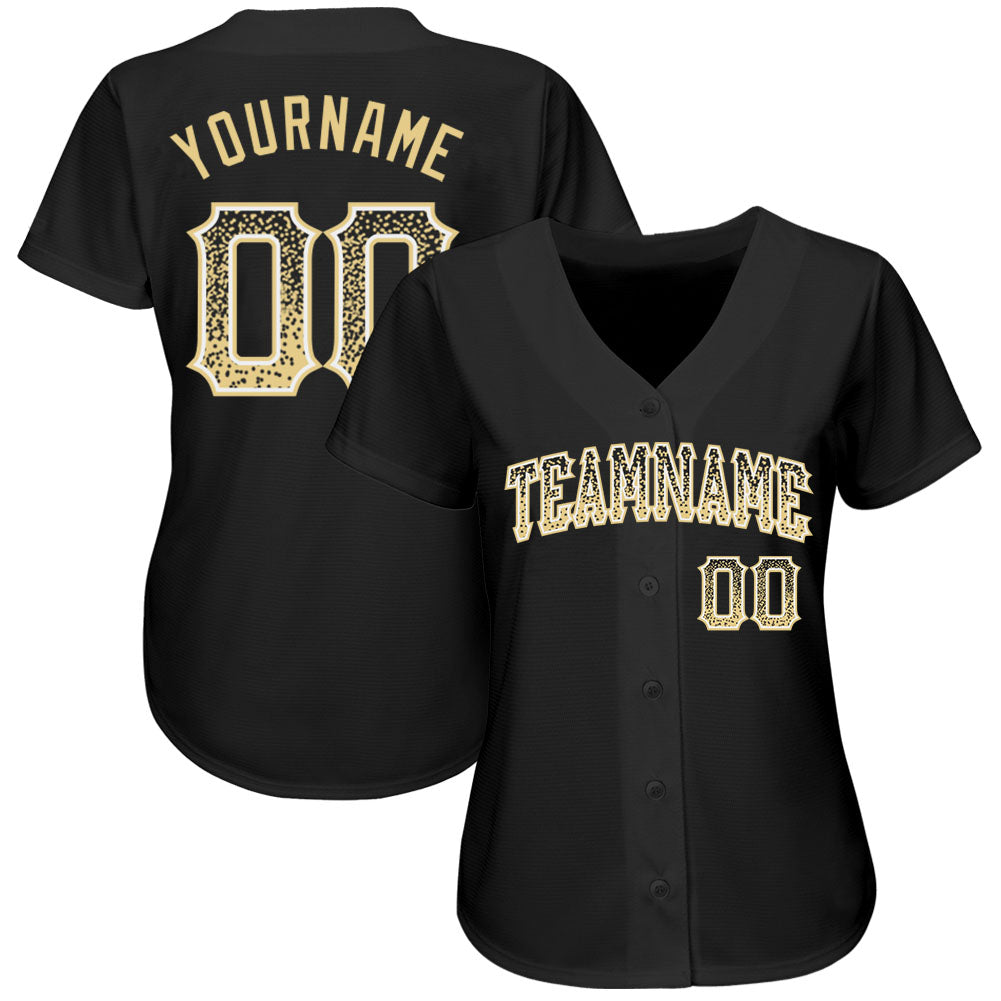 Custom Black Vegas Gold-White Authentic Drift Fashion Baseball Jersey baseball jersey product view 2