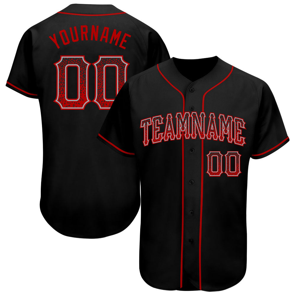 Custom Black Red-Gray Authentic Drift Fashion Baseball Jersey baseball jersey product view 1
