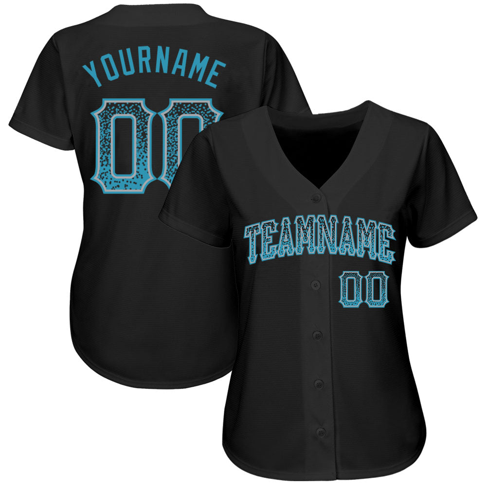 Custom Black Panther Blue-Gray Authentic Drift Fashion Baseball Jersey baseball jersey product view 2