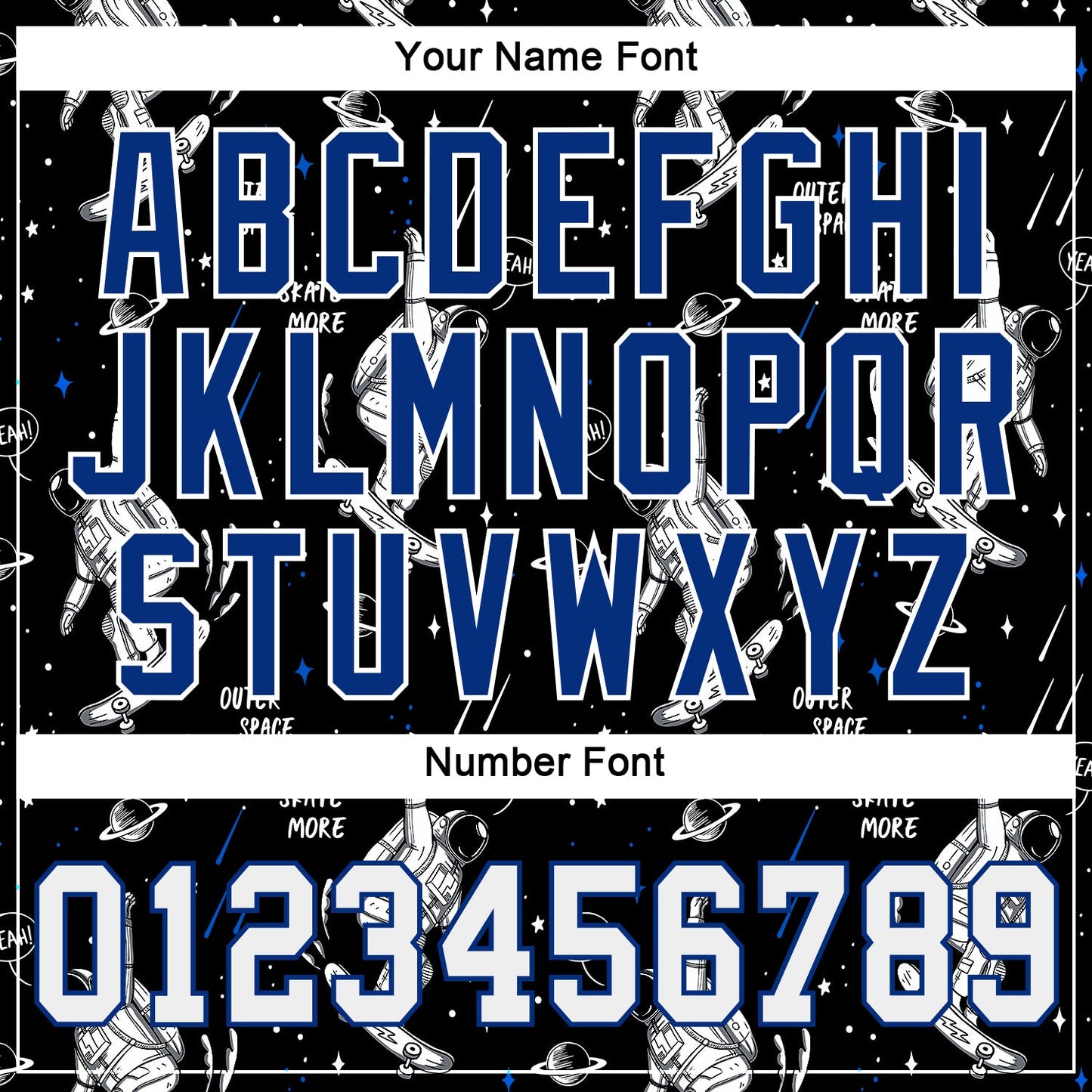 Custom Black White-Royal 3D Pattern Design Astronaut Authentic Baseball Jersey baseball jersey product view 5