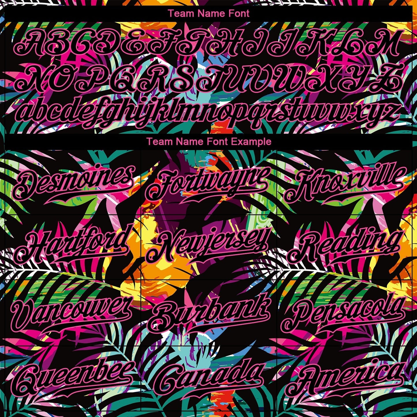 Custom Black Black-Pink 3D Pattern Design Tropical Palm Leaves Authentic Baseball Jersey baseball jersey product view 4