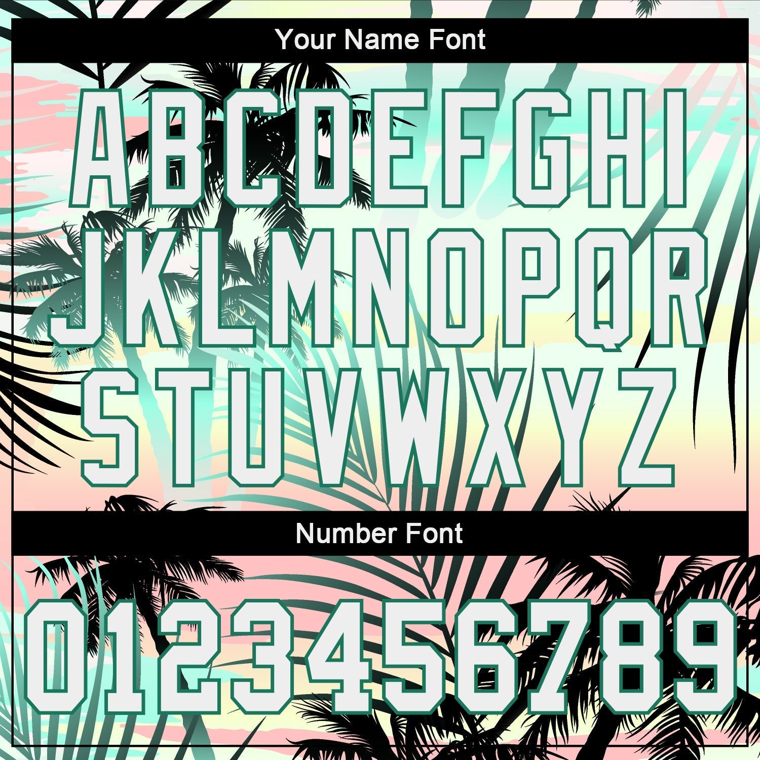 Custom Black Black-Kelly Green 3D Pattern Design Tropical Palm Leaves Authentic Baseball Jersey baseball jersey product view 5