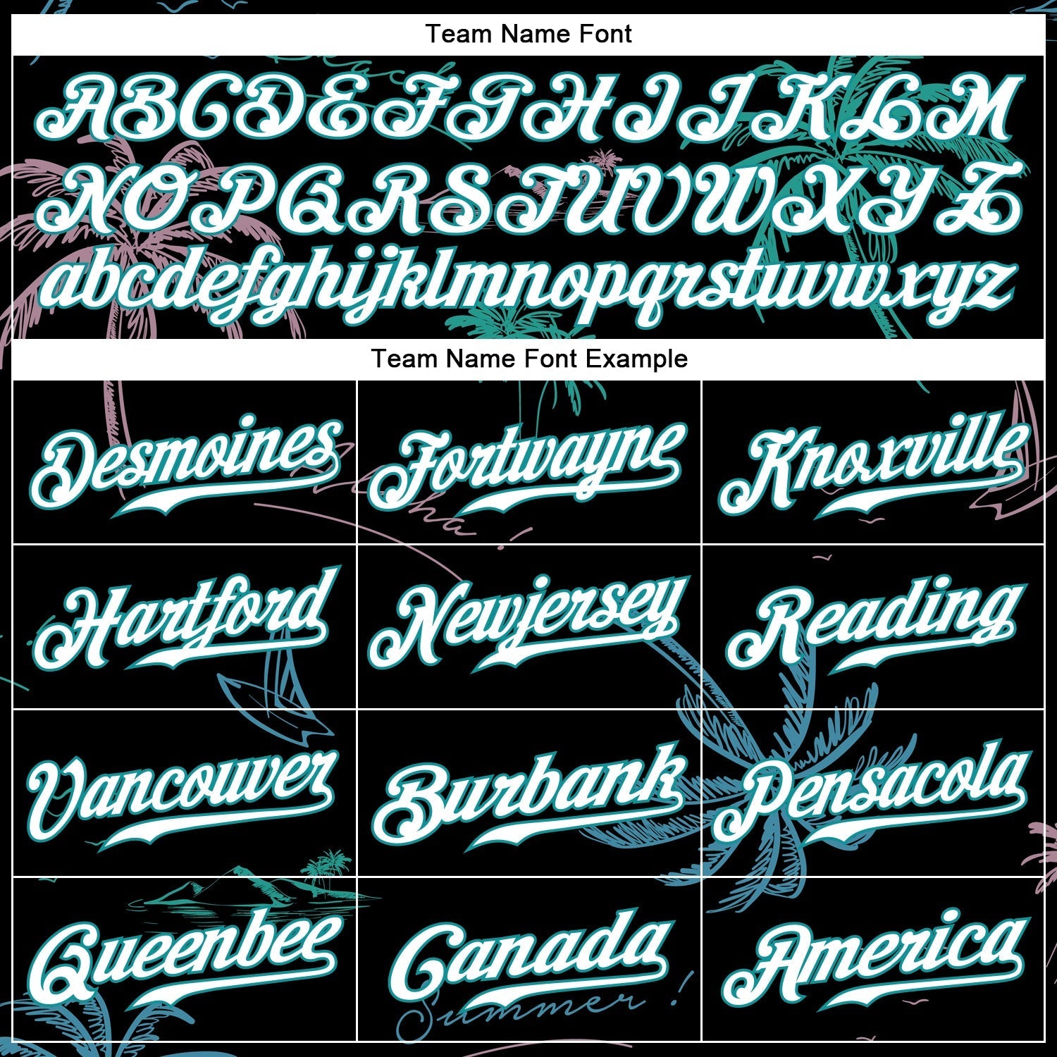 Custom Black Teal-White 3D Pattern Design Hawaii Palm Trees Authentic Baseball Jersey baseball jersey product view 4