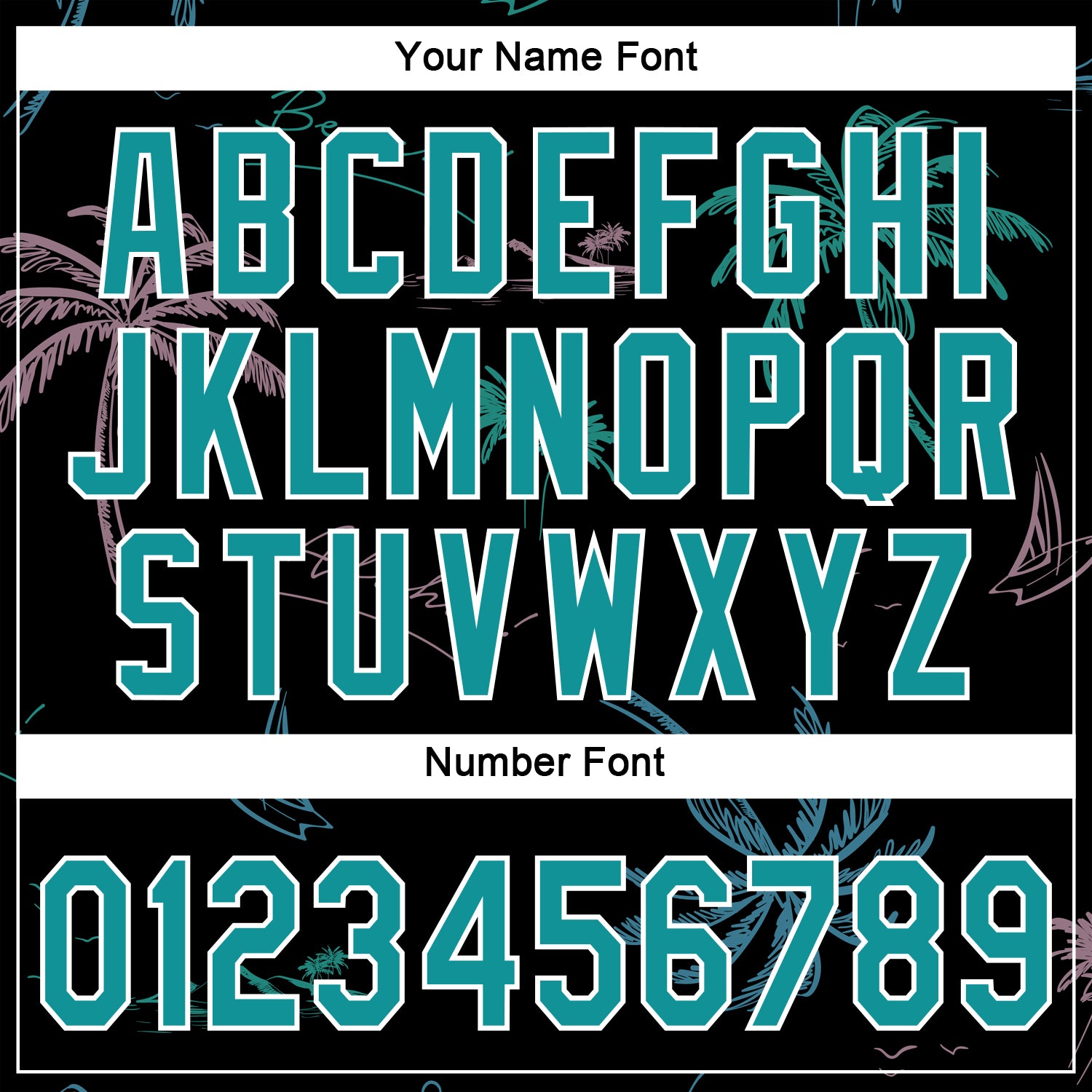 Custom Black Teal-White 3D Pattern Design Hawaii Palm Trees Authentic Baseball Jersey baseball jersey product view 5