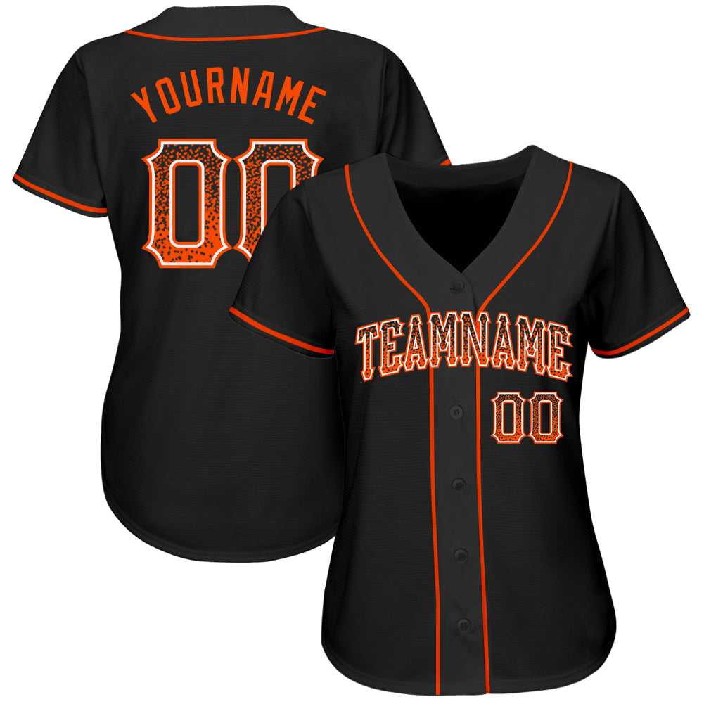 Custom Black Orange-White Authentic Drift Fashion Baseball Jersey baseball jersey product view 2