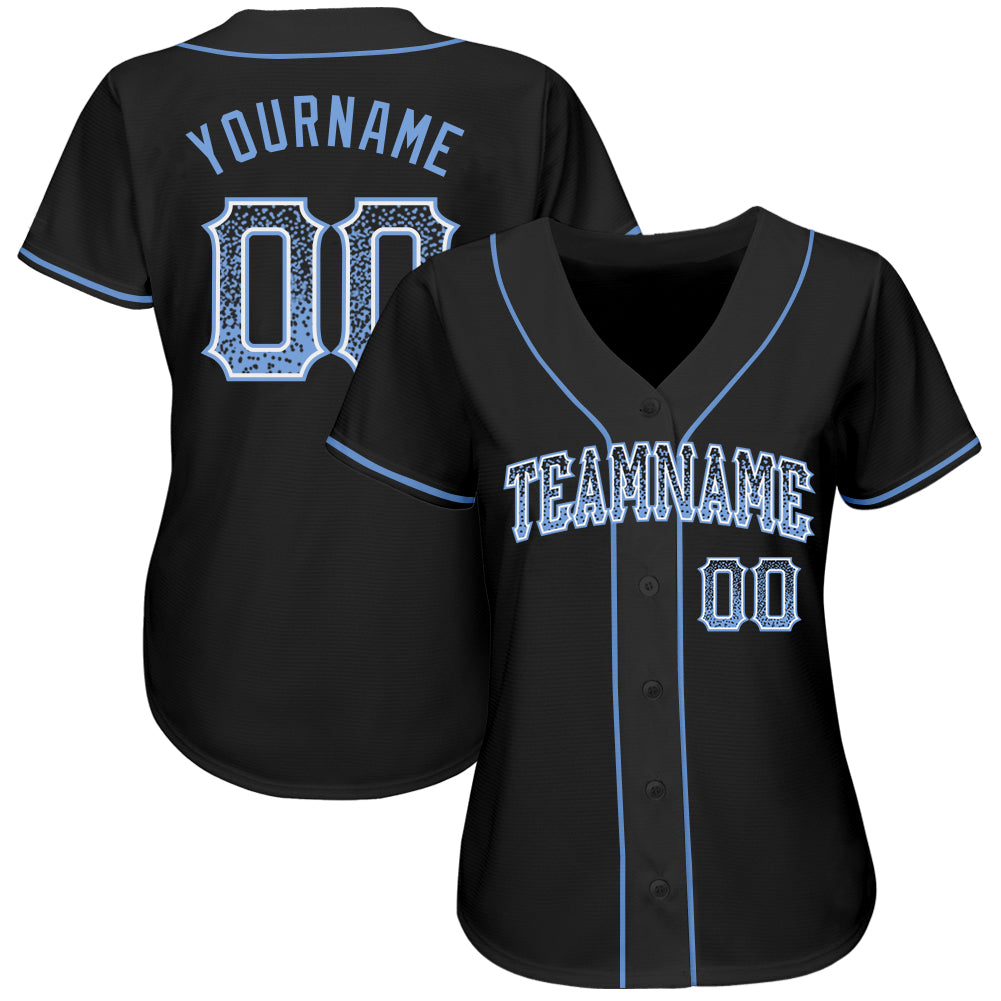 Custom Black Light Blue-White Authentic Drift Fashion Baseball Jersey baseball jersey product view 2